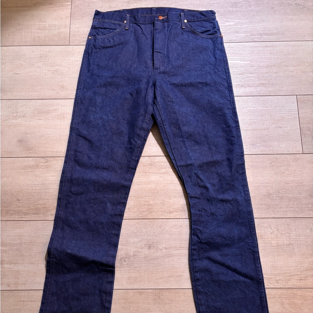 Wrangler 13MWZ Cowboy Cut Original Fit Men's Jeans Rigid Indigo Denim | 37X36 | - Picture 2 of 10